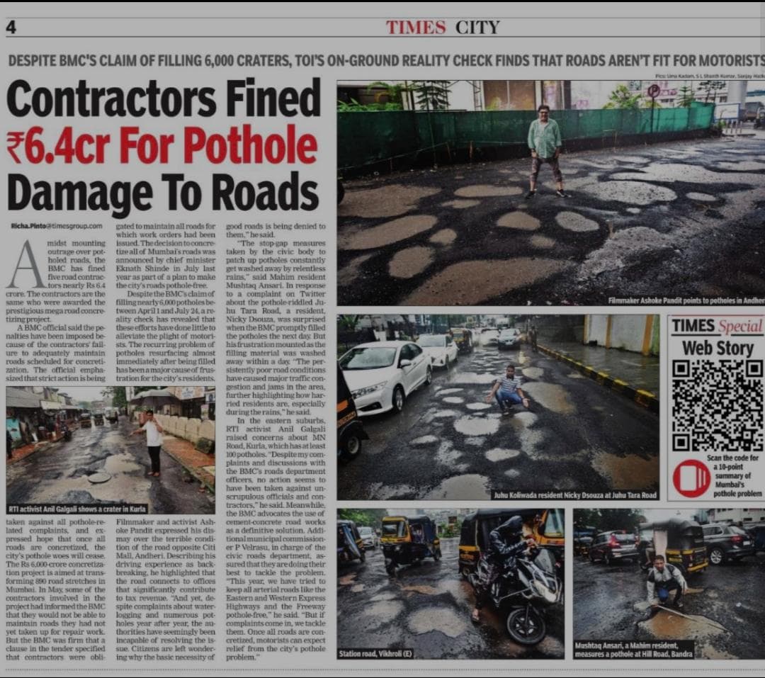 Contractors fined for pothole damage