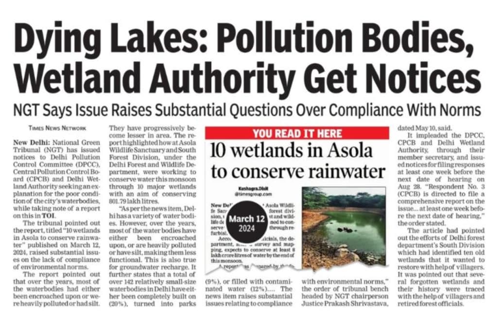 Dying lakes and wetland notices
