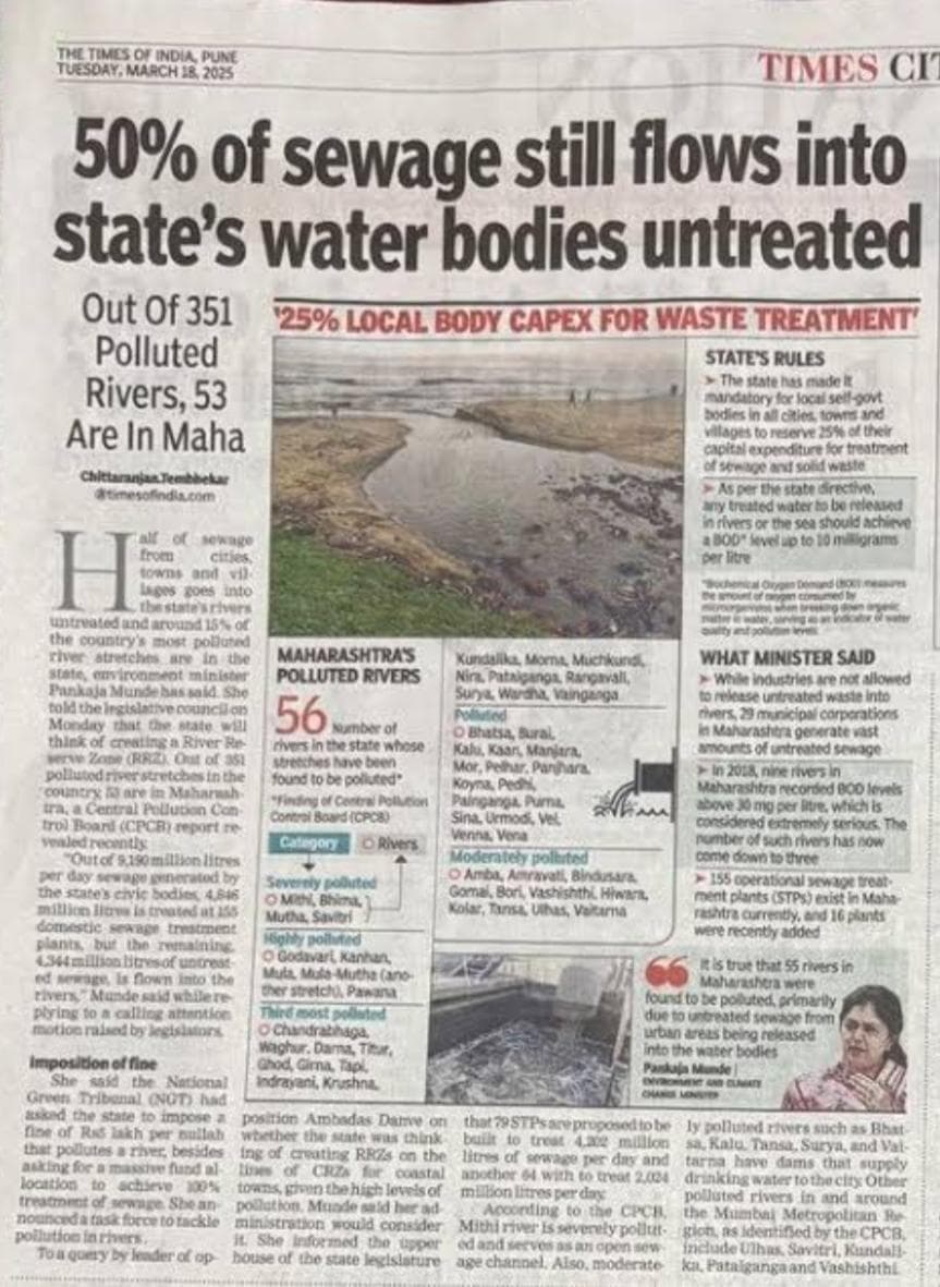 Sewage still flows untreated